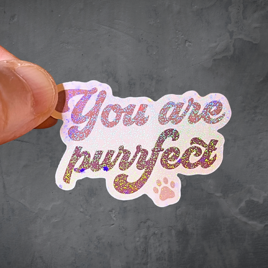 You are Purrfect - Holographic Vinyl Sticker