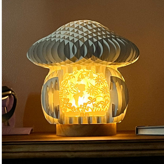 Mushroom Fairy Night Light - Handcrafted Paper Cut Design